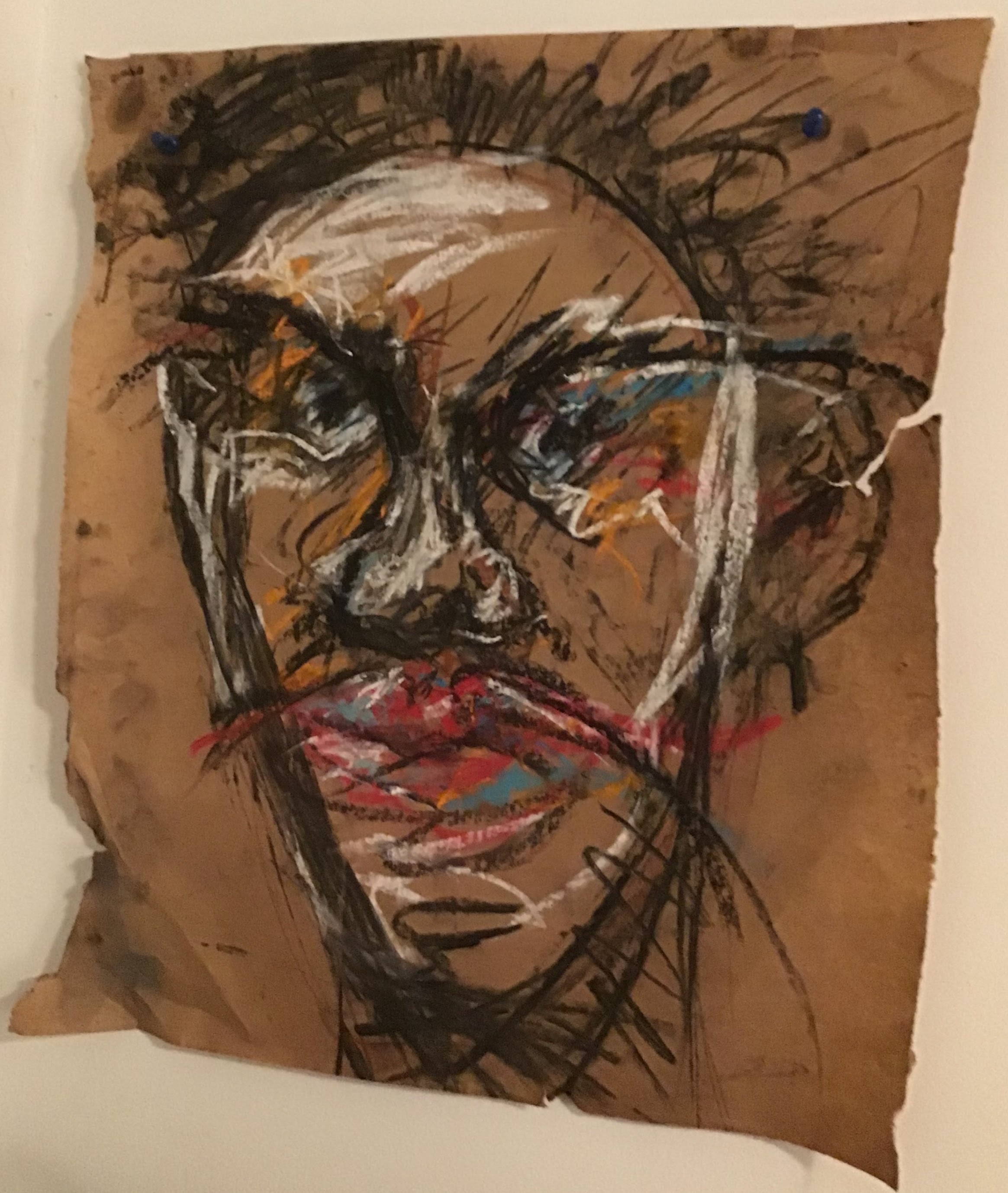 Charcoal and pastel on paper