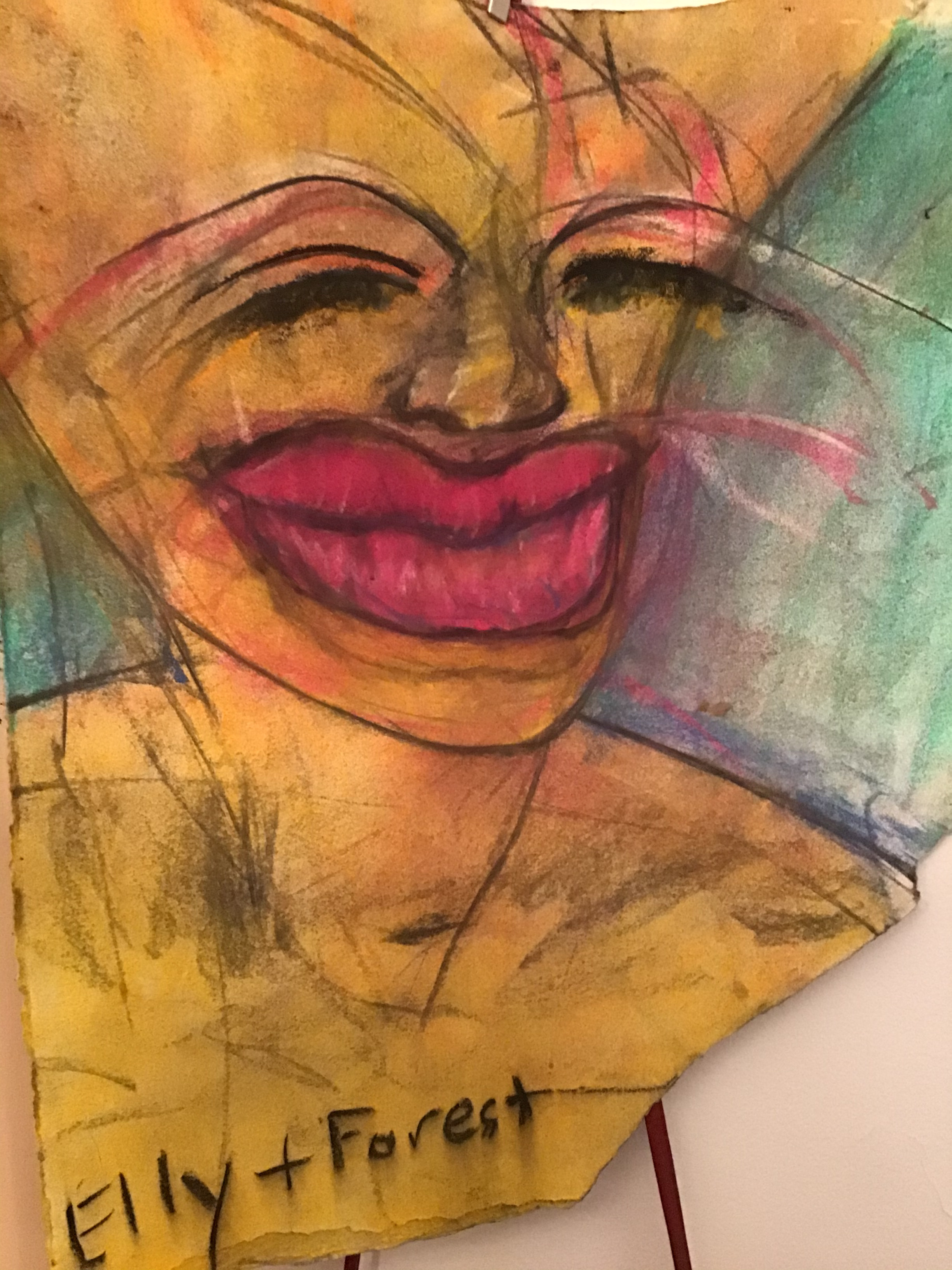 Charcoal and pastel on paper