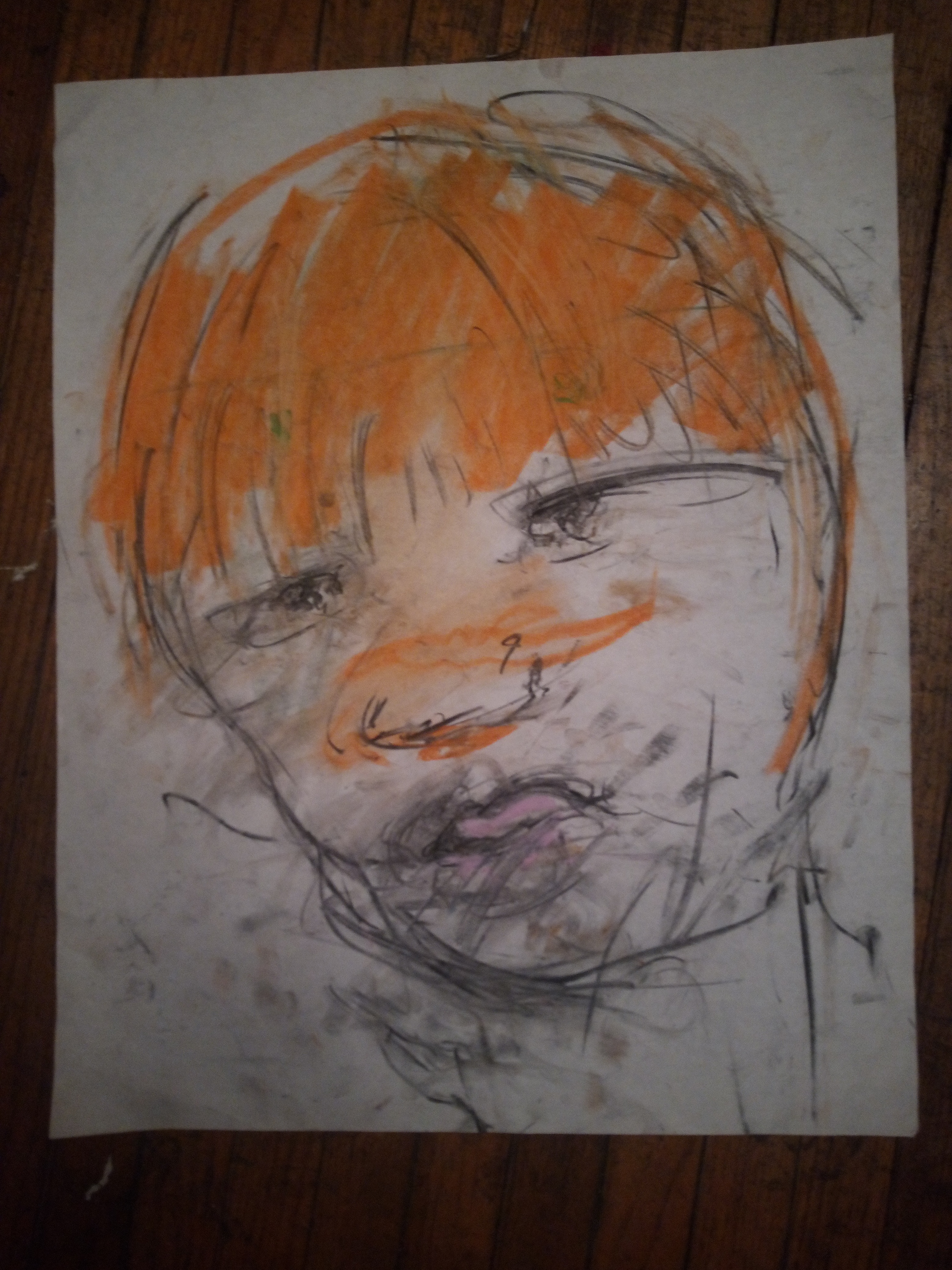 Charcoal and pastel on paper