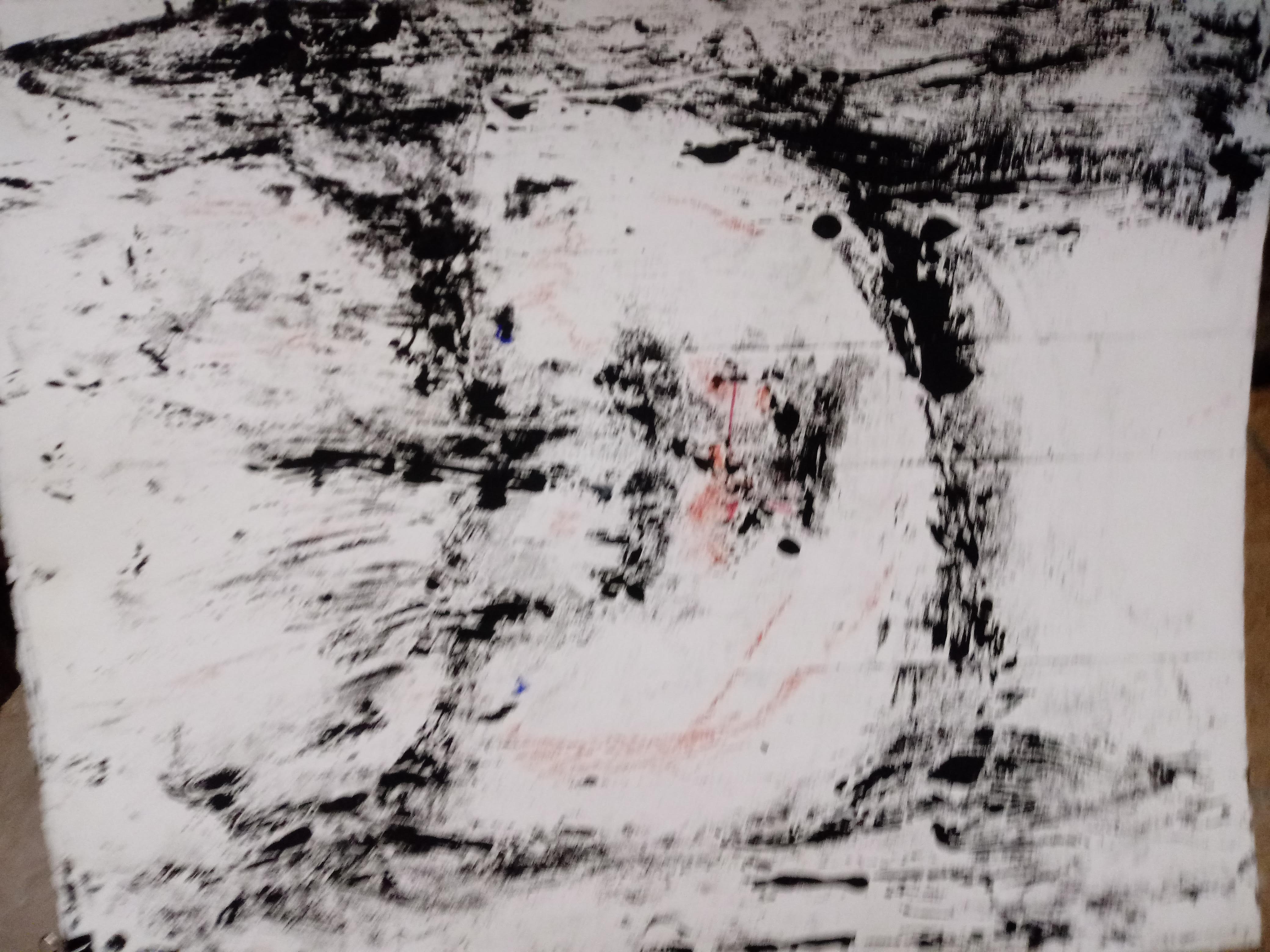 Chalk, Charcoal and pastel on paper