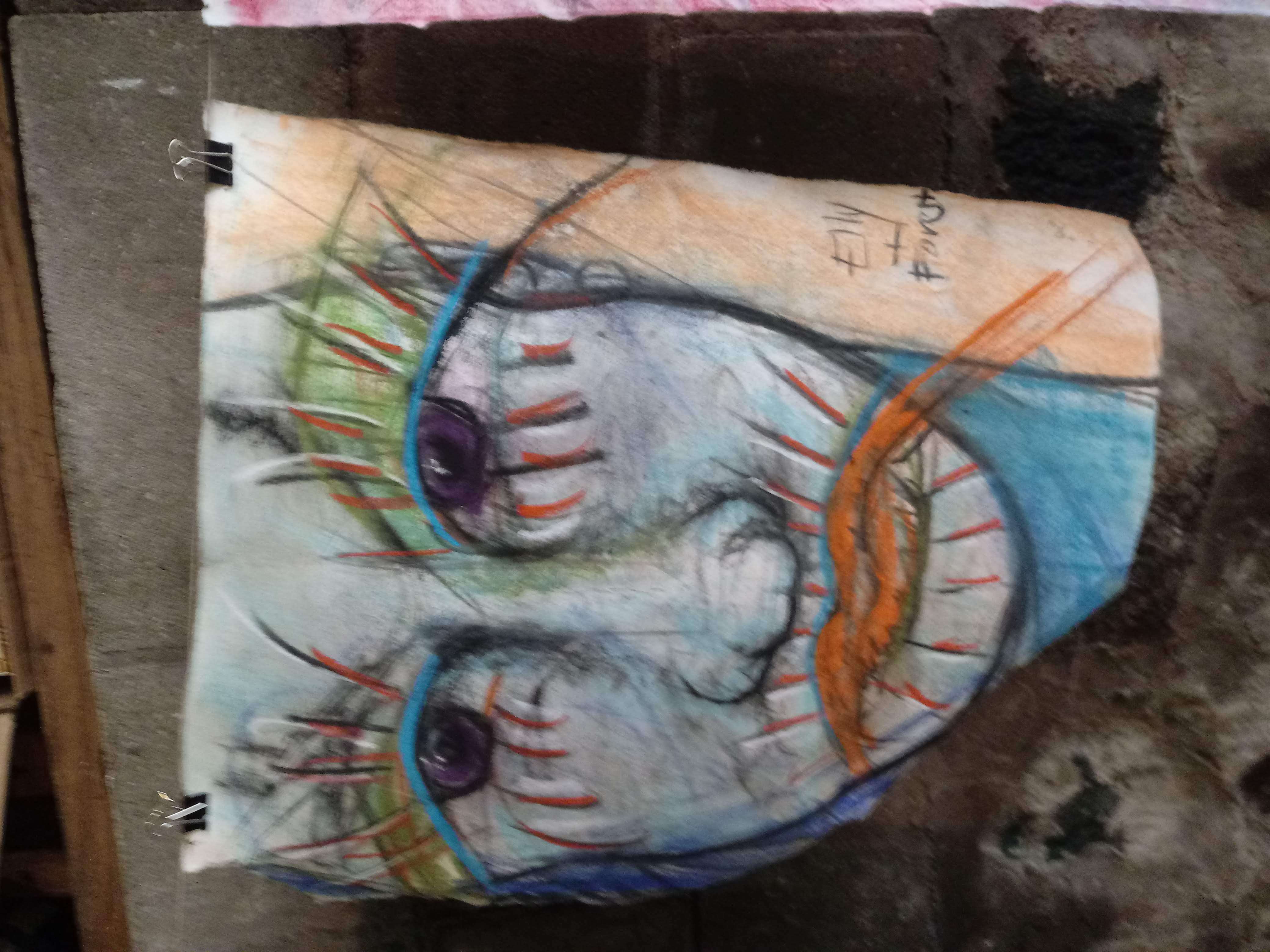 Chalk, Charcoal and pastel on paper