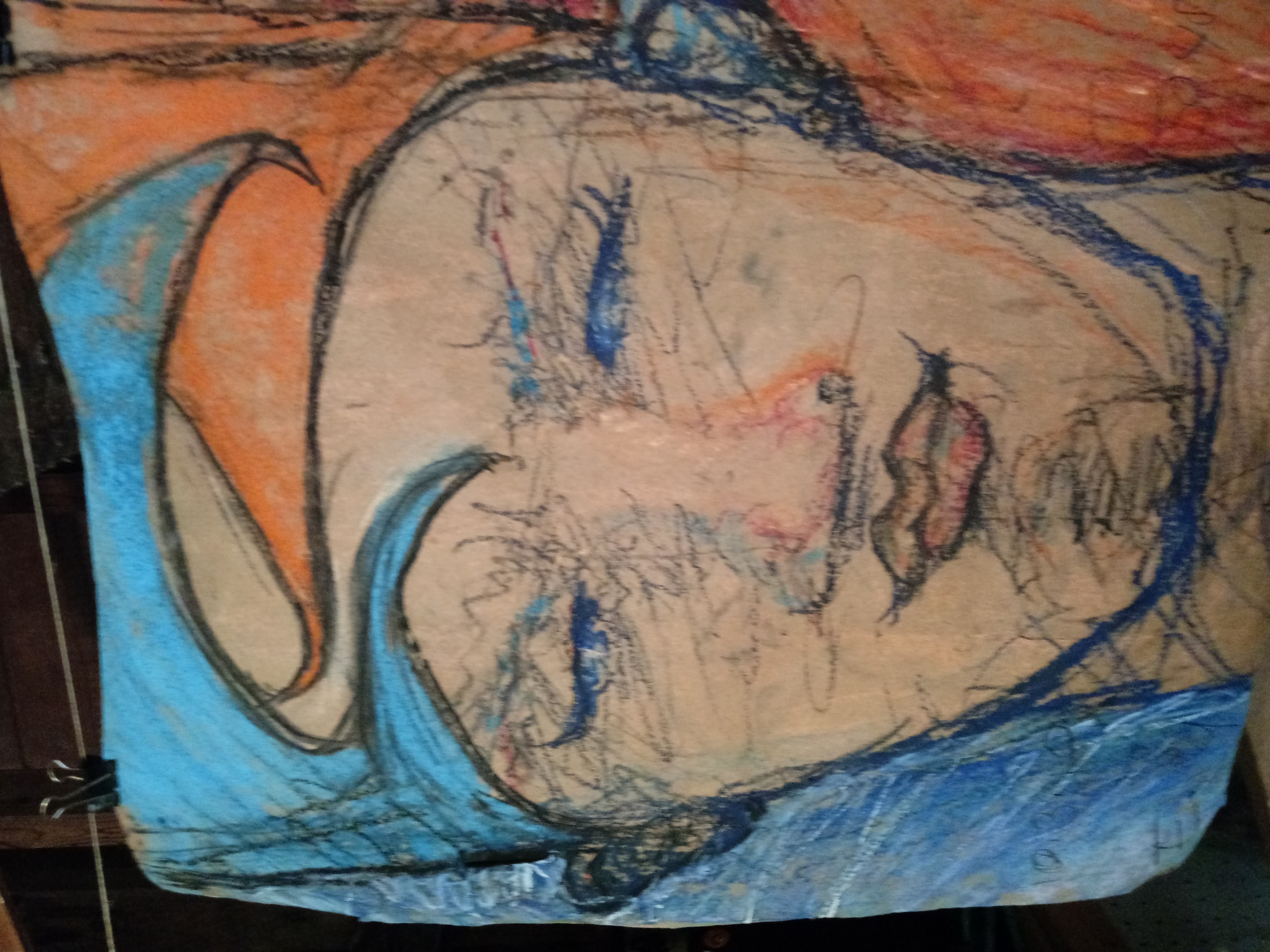 Chalk, Charcoal and pastel on paper
