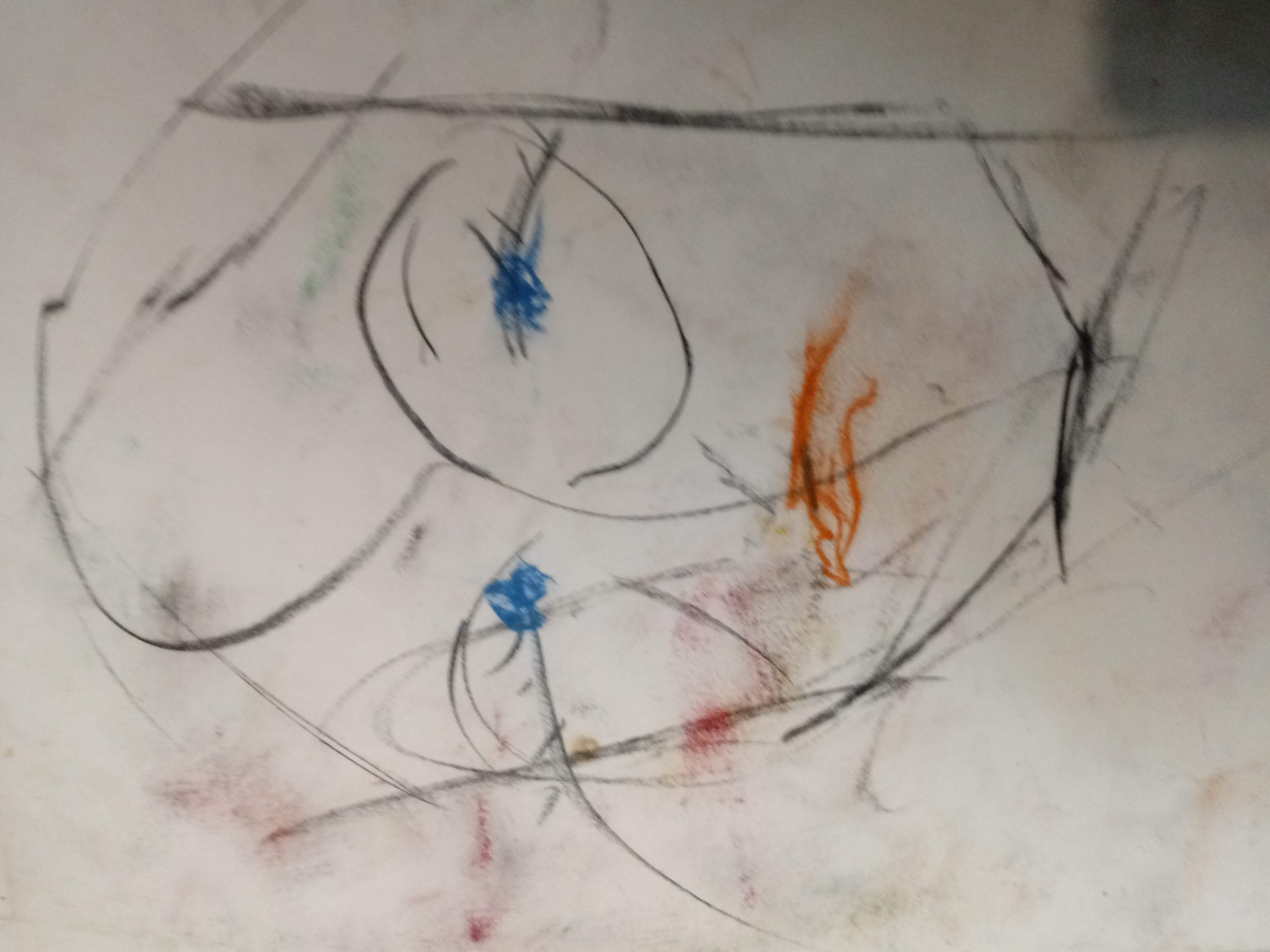 Chalk, Charcoal and pastel on paper