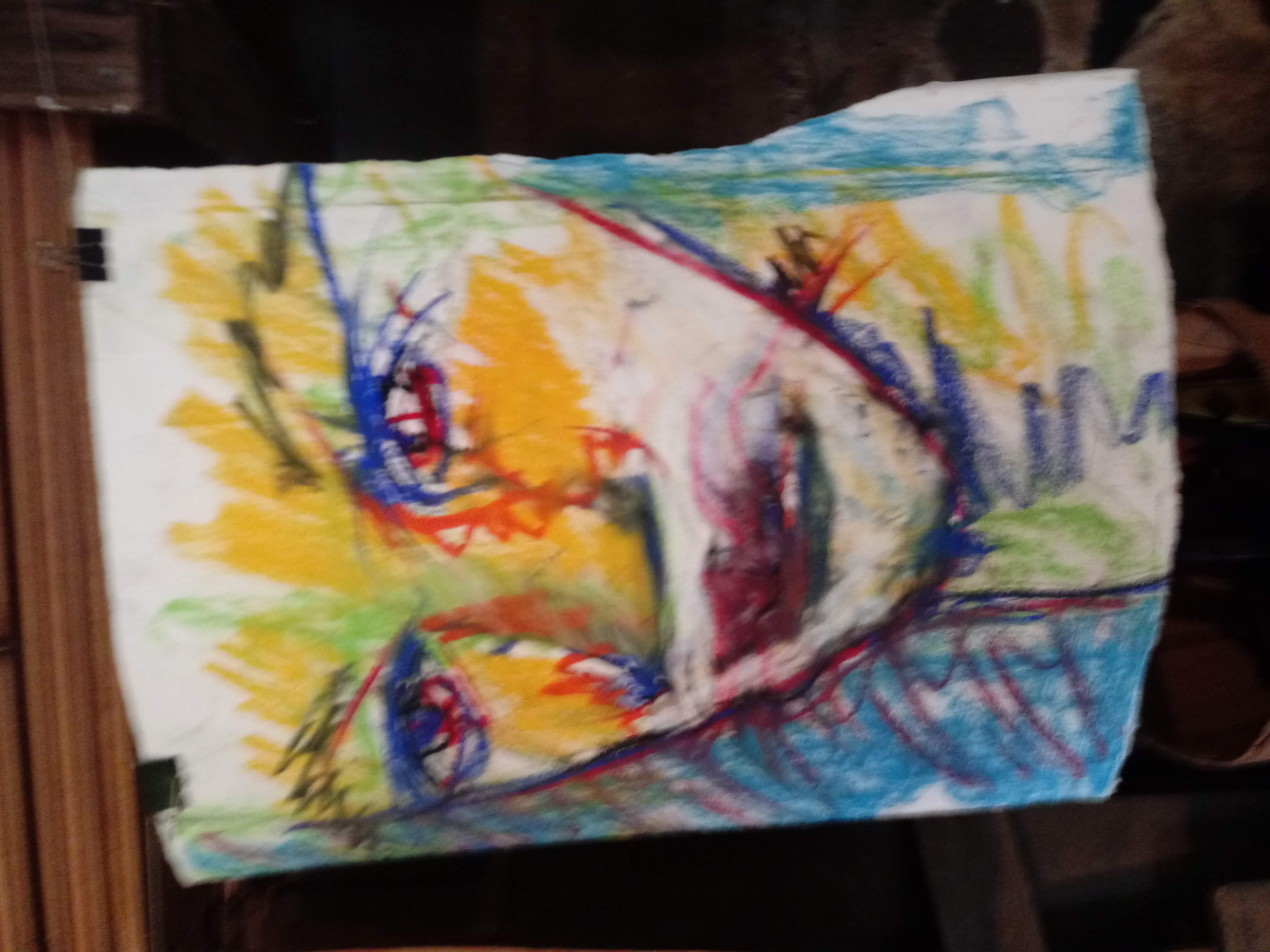 Chalk, Charcoal and pastel on paper