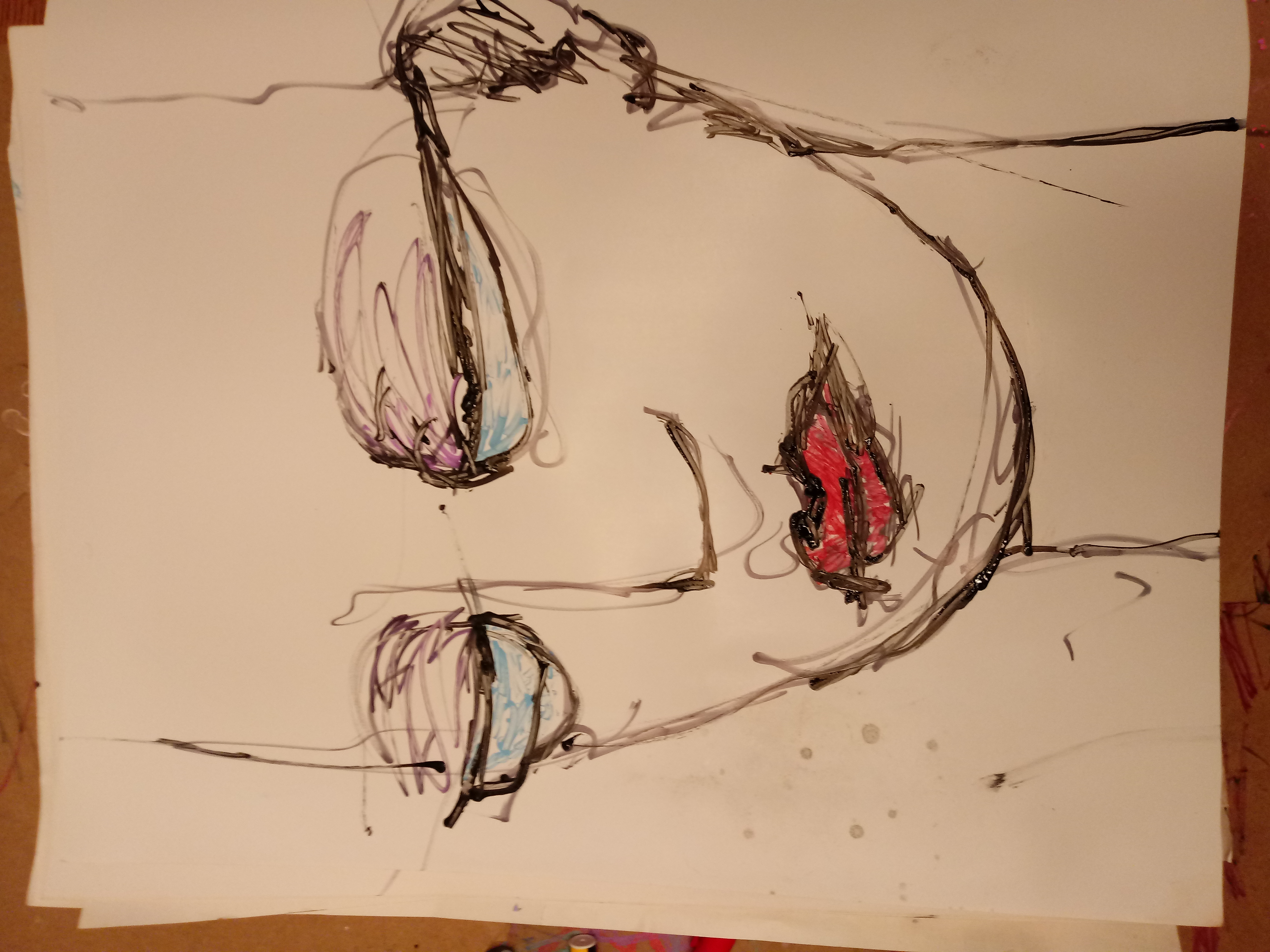 Charcoal and pastel on paper