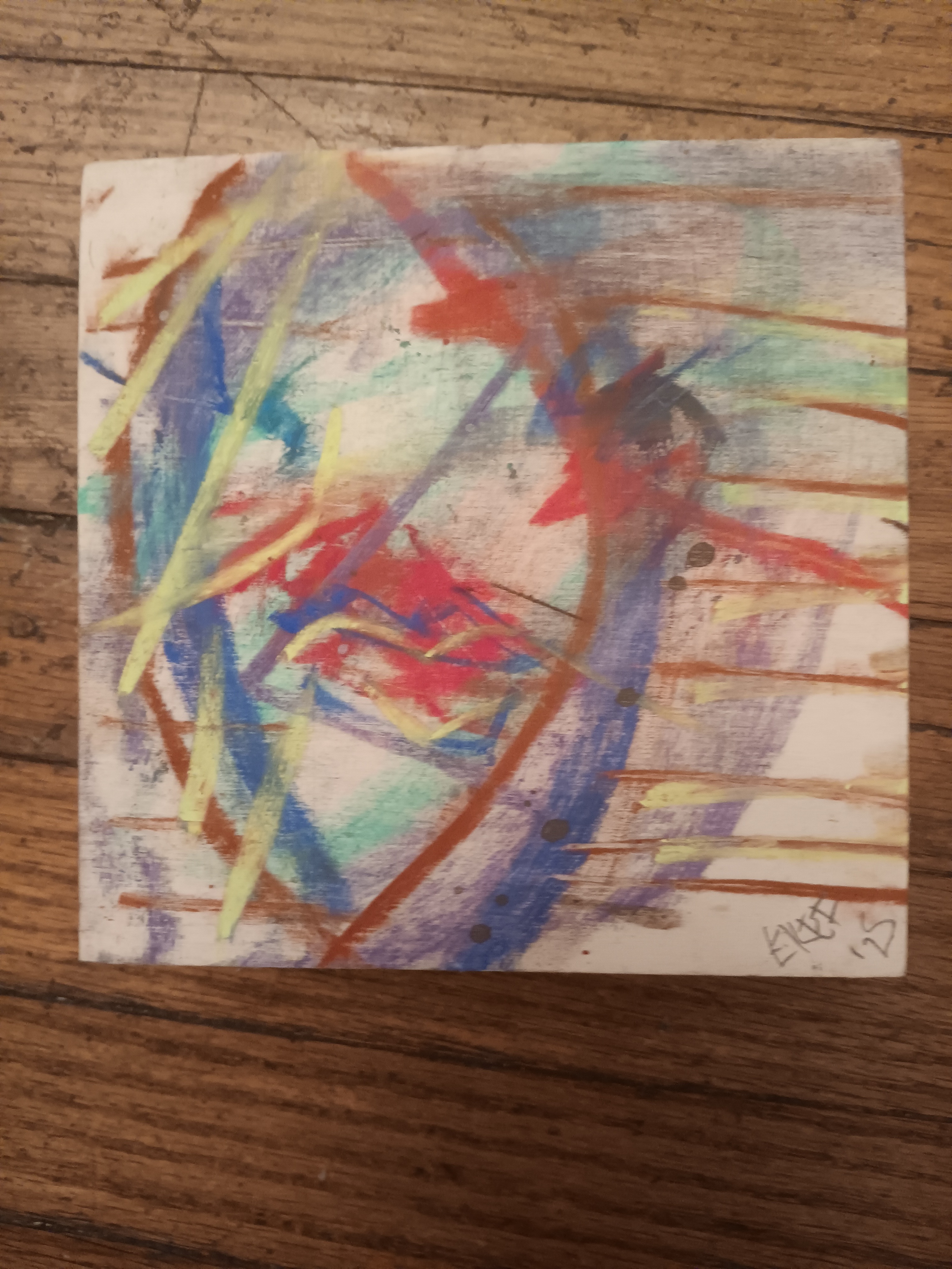Pastel on box