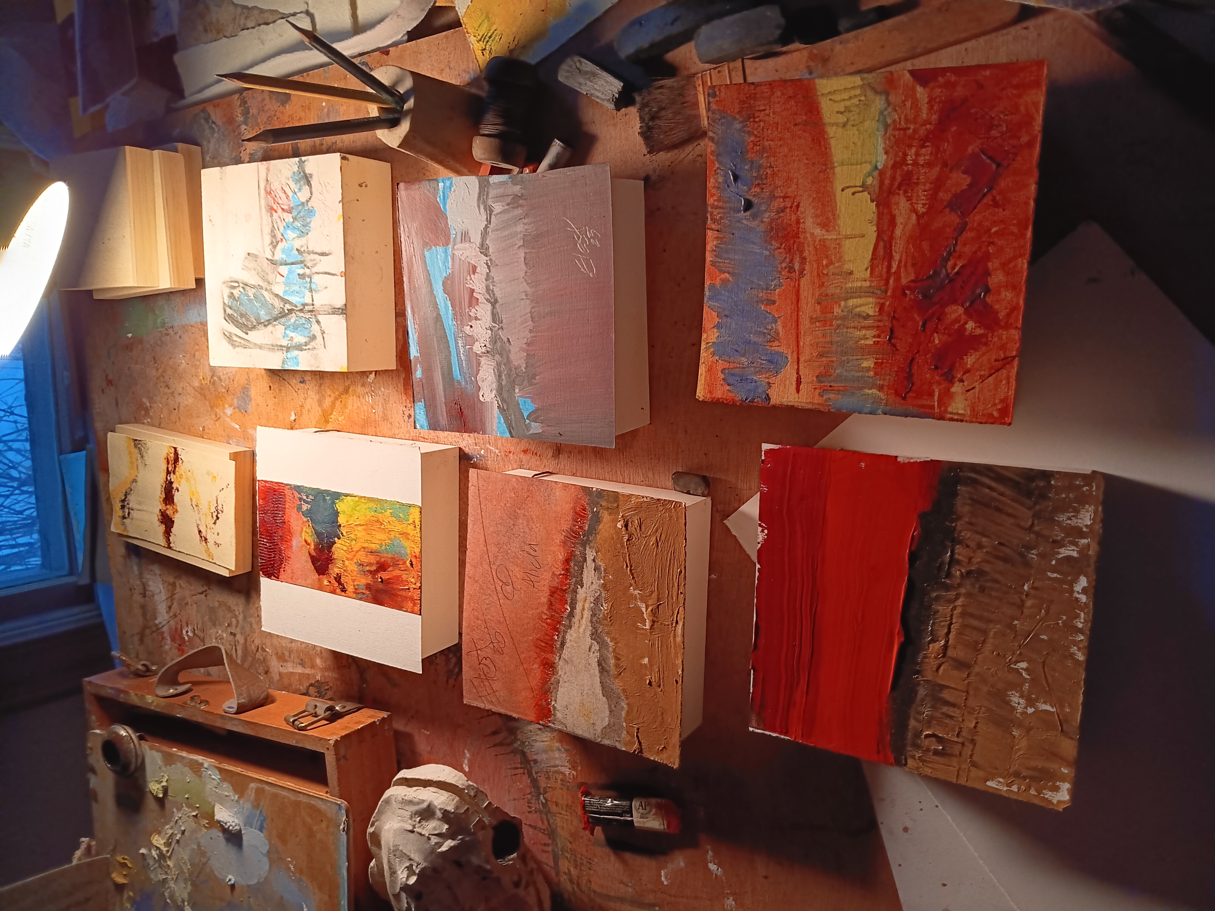 Oil on Paper mounted on Box