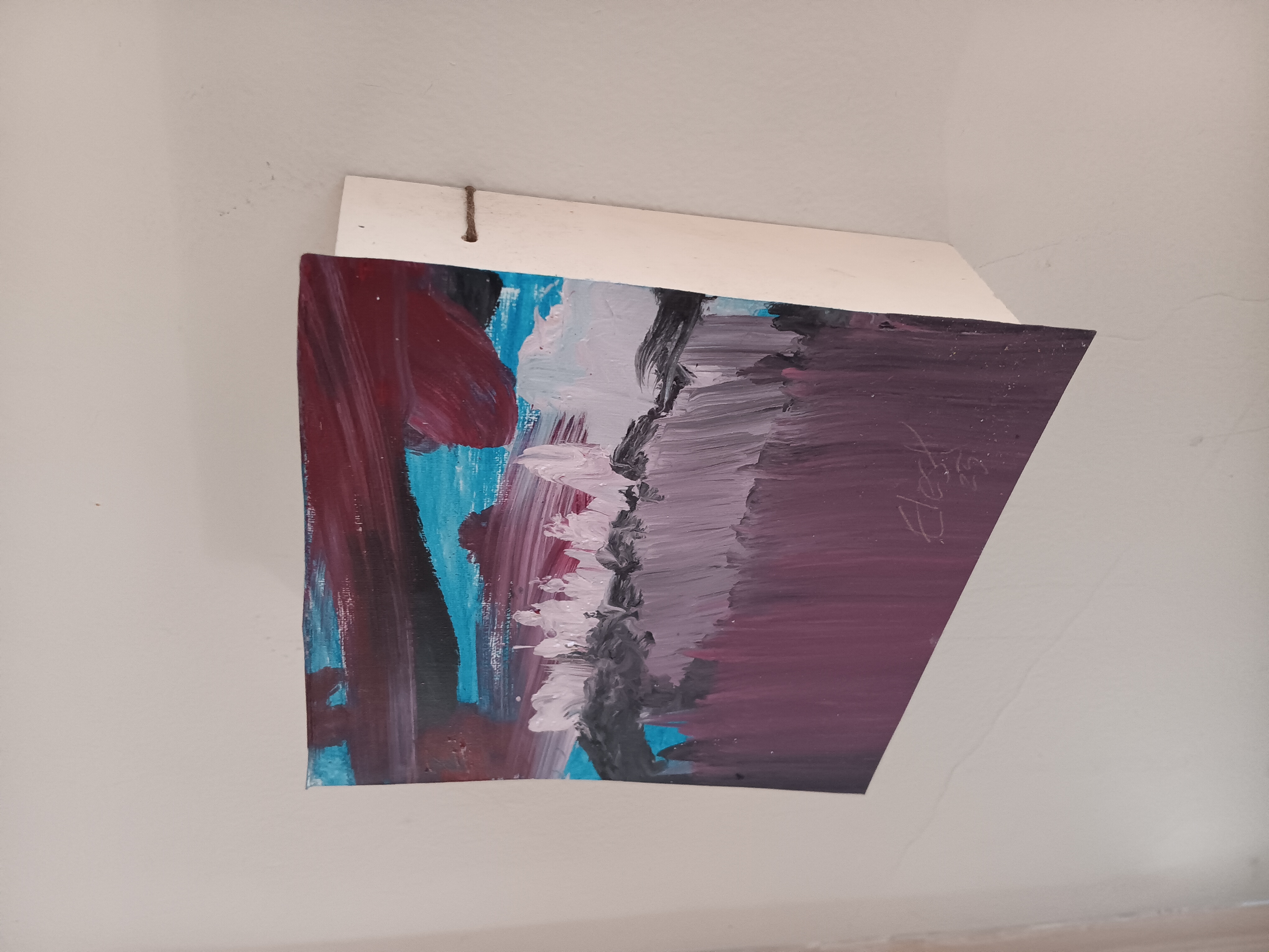 Oil on paper on box