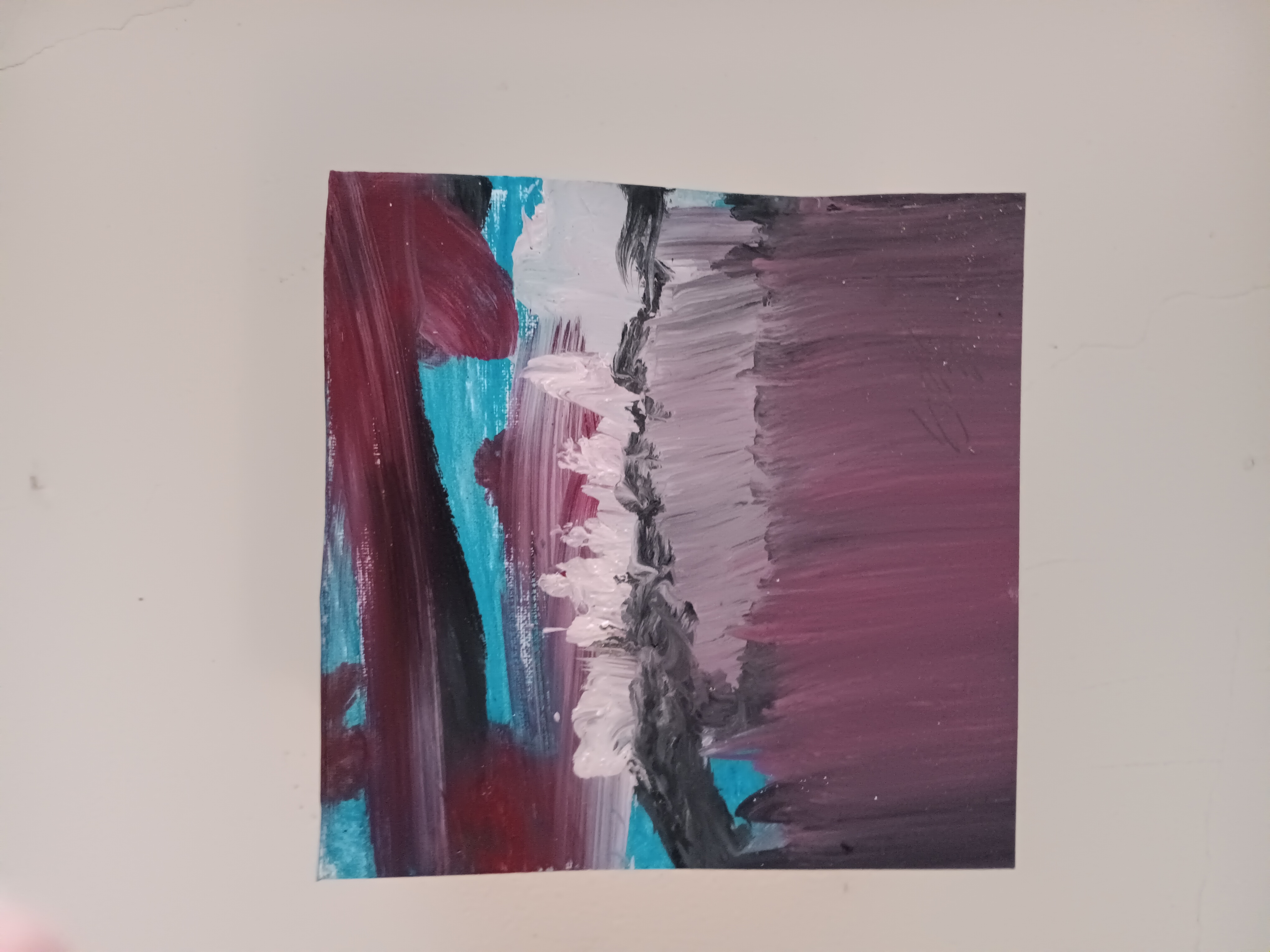 Oil on paper on box