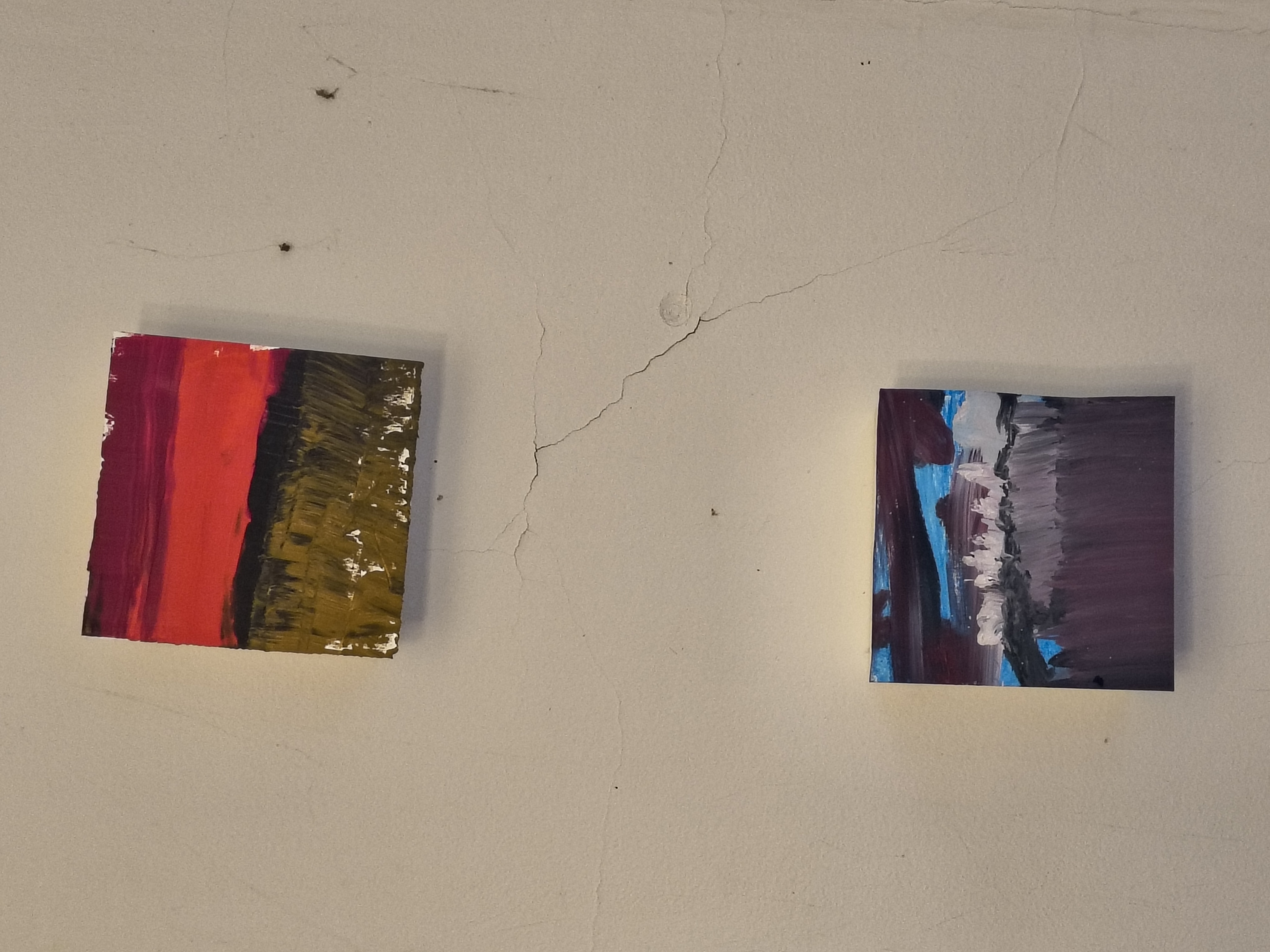 Oil on paper on box
