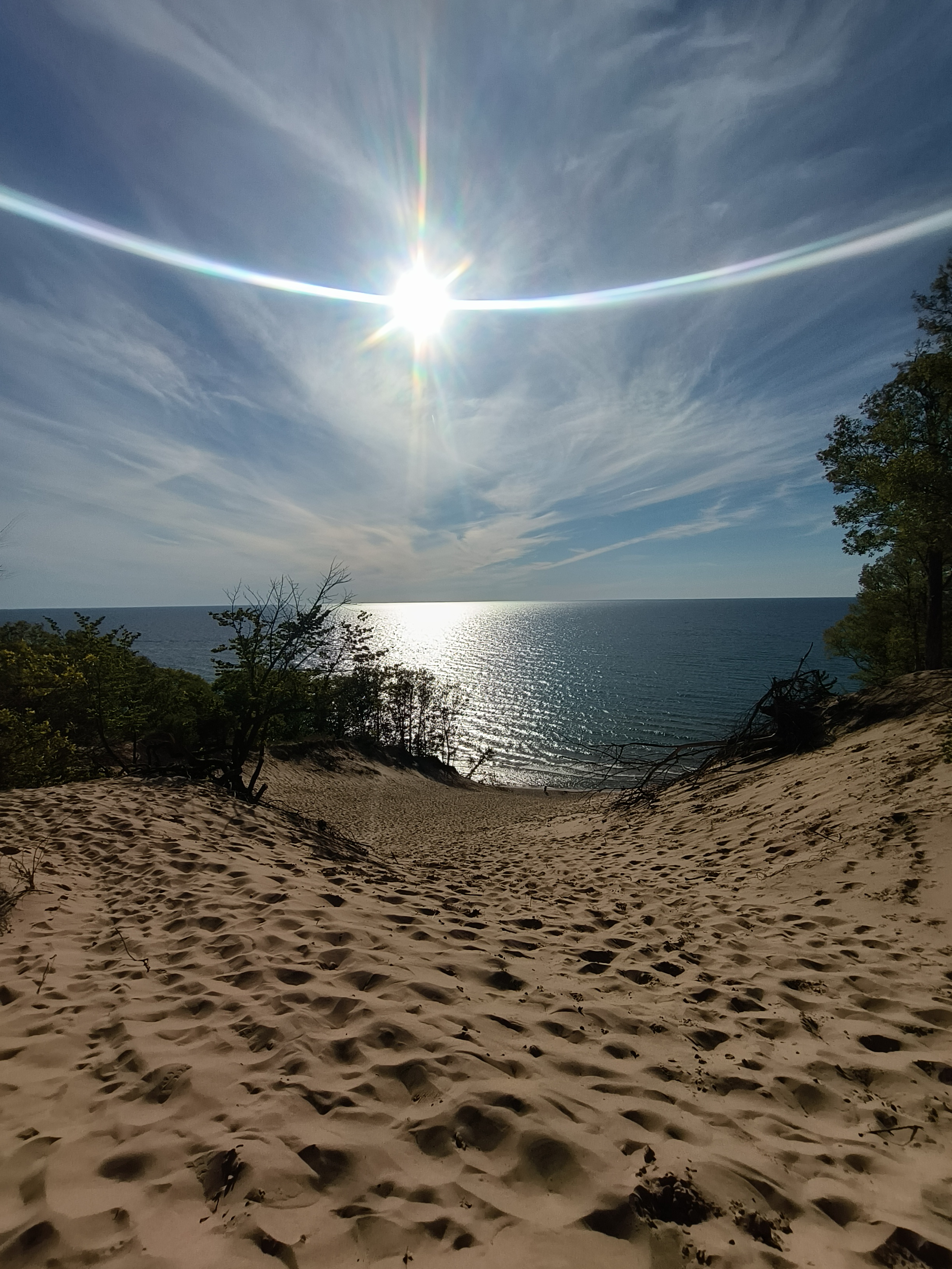 Lake Michigan lens flare