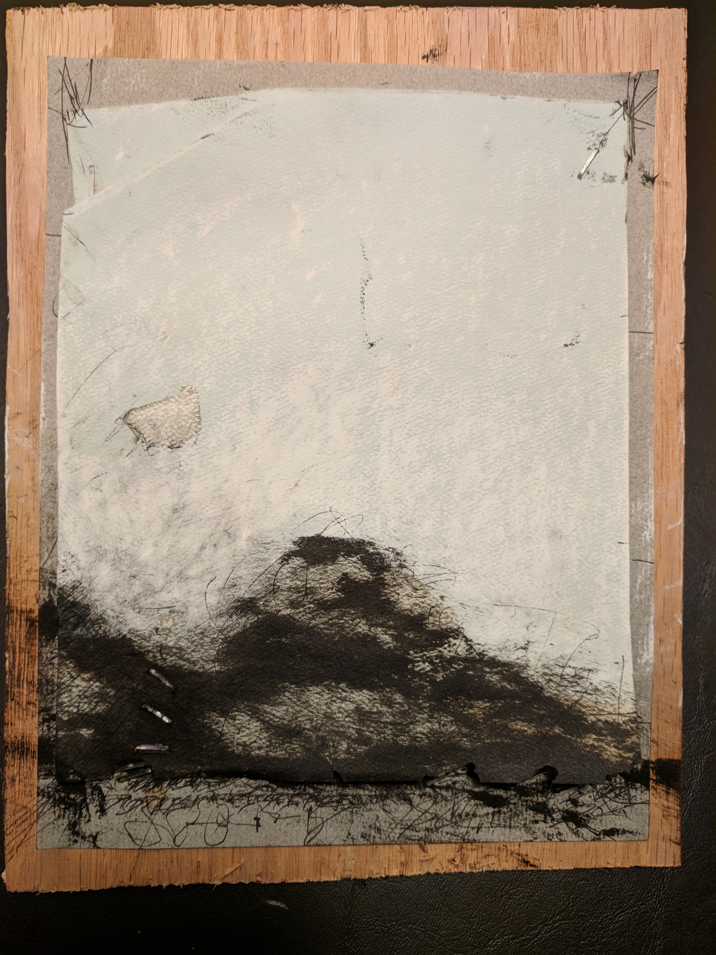 Oil Stick and chalk on paper on panel