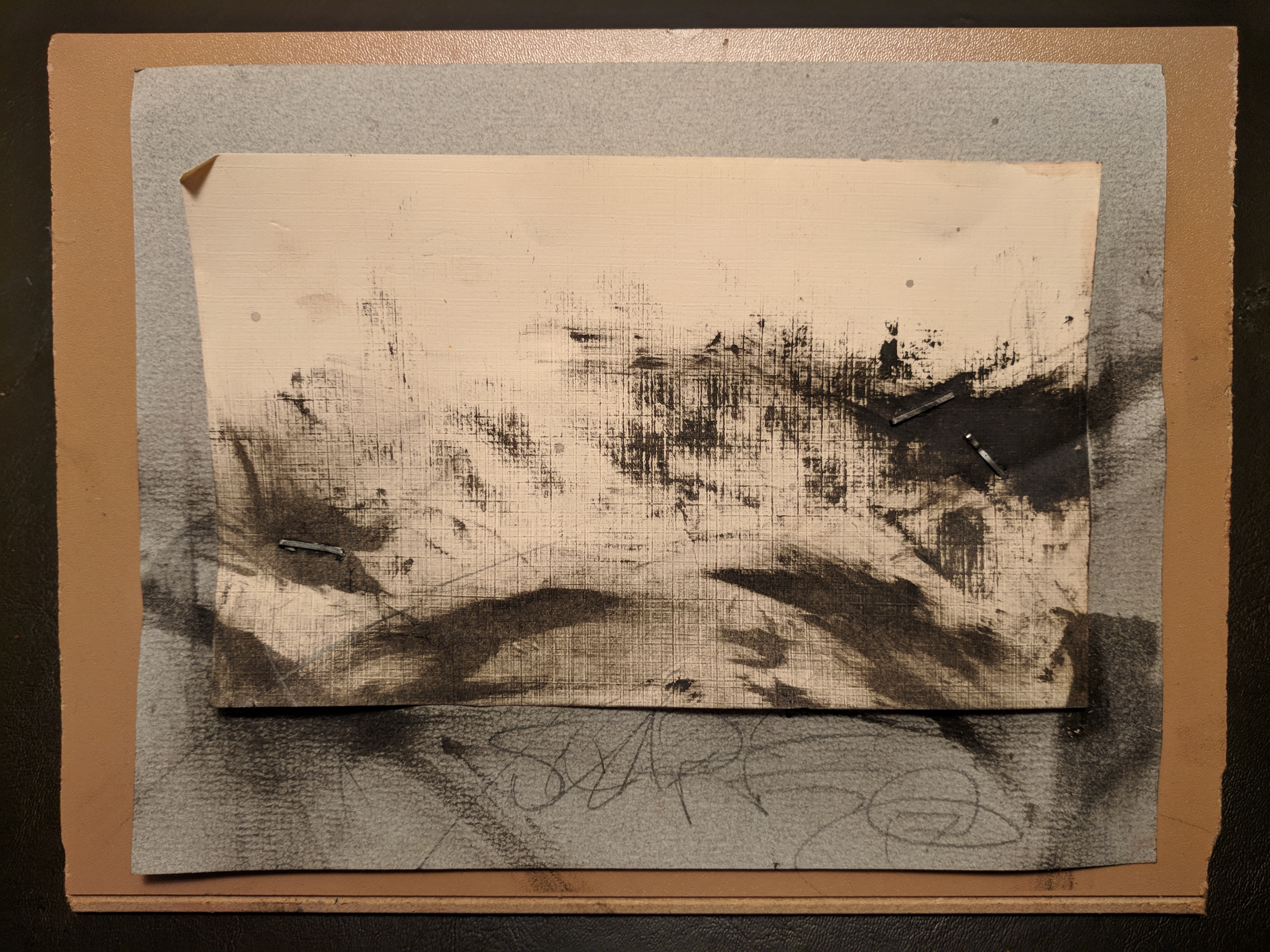 Oil Stick on paper on panel