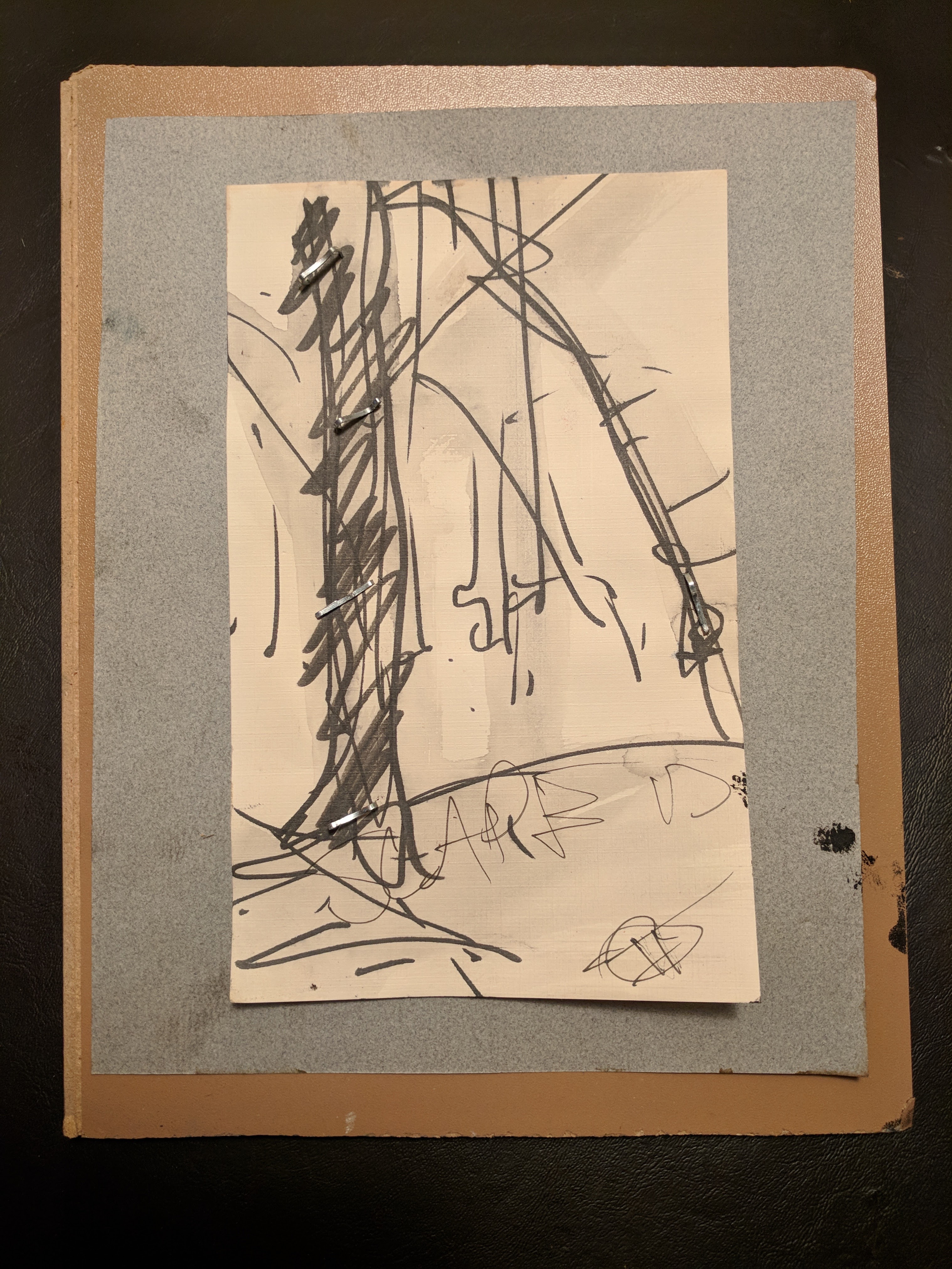 Marker on paper on paper on panel